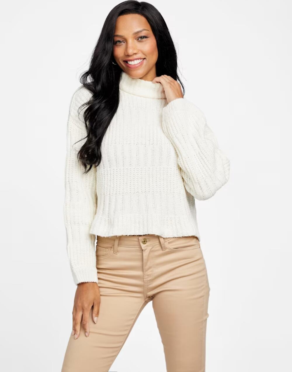 NWT Guess The Kelly Turtleneck Sweater dove white size small